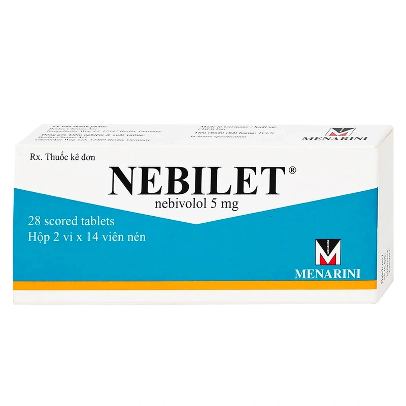 Nebilet 5mg trị tăng huyết áp, suy tim (2 vỉ x 14 viên) - 